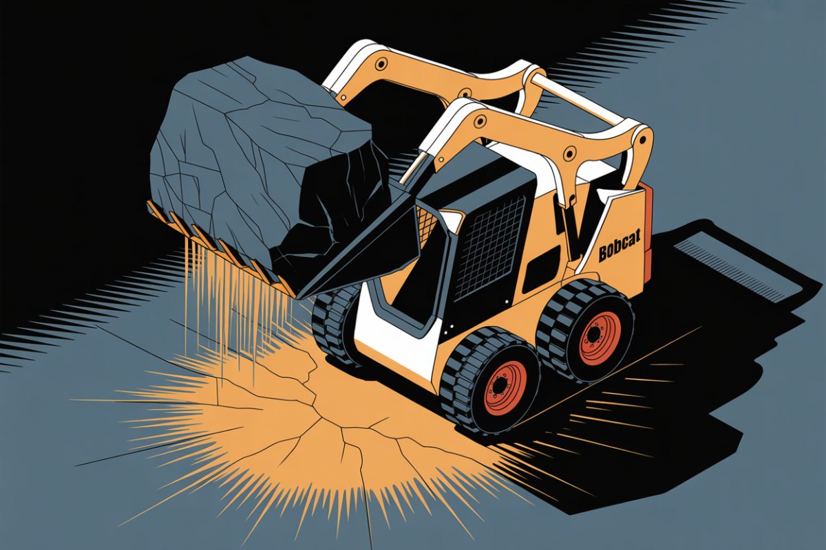 Mini-Carregadeira Bobcat com potência de sobra